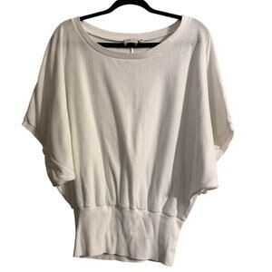 Anthropologie Postmark Beasley Oversized Terry White Pullover Size Medium